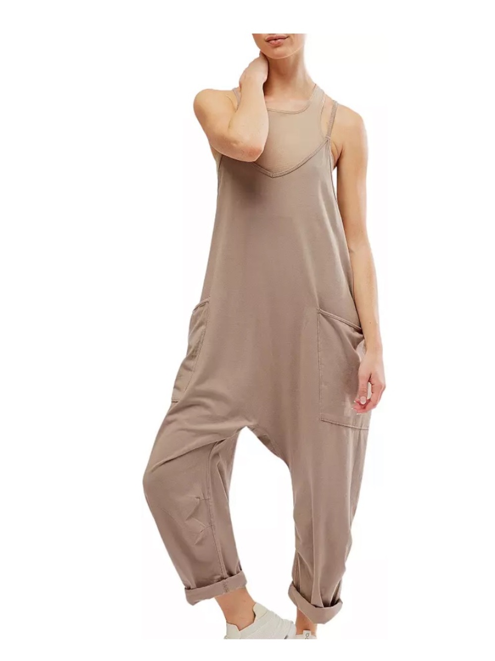 FP Movement by Free People Relaxed Taupe Jumpsuit Romper